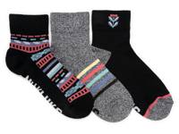 Cotton Women's Compression Ankle Socks - 3 Pack Black/Grey/Multicolor view