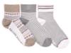 Cotton Women's Compression Ankle Socks - 3 Pack Grey/Beige view