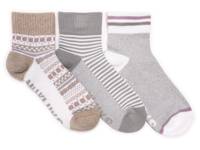 Cotton Women's Compression Ankle Socks - 3 Pack Grey/Beige view