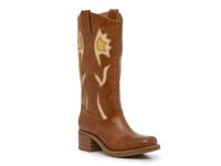 Miranda 10 Flower Western Boot Saddle Brown view
