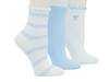 Bow Embroidery Women's Ankle Socks - 3 Pack Light Blue view