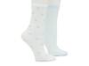 Blue Bow Sheer Women's Crew Socks - 2 Pack White/Blue view