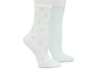 Blue Bow Sheer Women's Crew Socks - 2 Pack White/Blue view