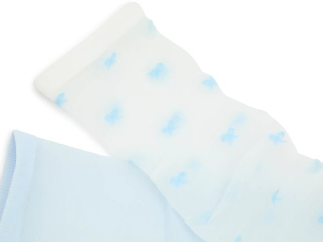 Blue Bow Sheer Women's Crew Socks - 2 Pack