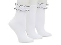 Lace Trim Women's Ankle Socks - 3 Pack White view