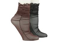 Mesh Lettuce Women's Crew Socks - 2 Pack Brown/Black view