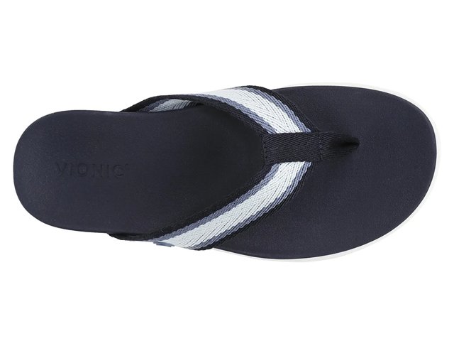 Vionic Sandals Indigo Flip Flops 12 Navy Blue Striped Casual Beach Summer Vionic Beach Indigo - Women main image 4