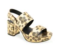 Camera Platform Sandal Gold Metallic Leopard Print view