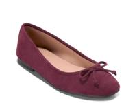 Yara Ballet Flat Dark Red Suede view