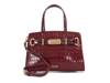 Dinkydefine Leather Satchel Burgundy Croc Print view