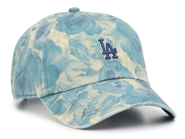 \'47 Clean Up Baseball Hat Los Angeles Dodgers Womens One Size Adjustable Floral womens-47-white-los-angeles-  main image 2