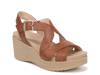 Cali Beach Wedge Sandal Honey Brown Synthetic view