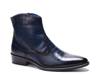 Zappa Cowboy Boot Navy Croc Print Leather view