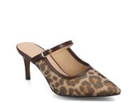 Tiffee Mule Brown/Black Leopard Print Mesh Fabric view