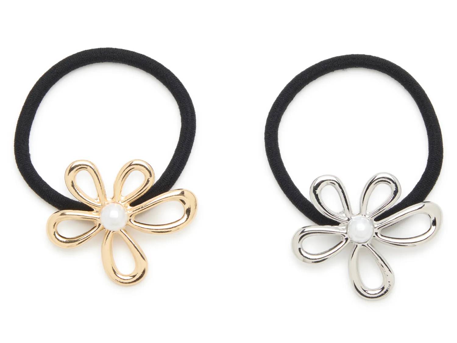 Metal Flower Hair Ties - 2 Pack