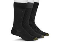 Patterned Men's Crew Socks - 3 Pack Black/Grey view