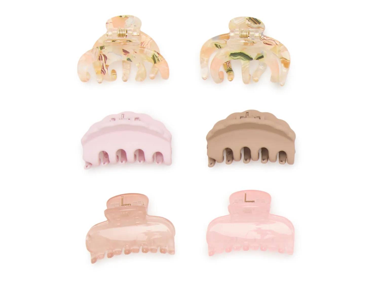 Scalloped Hair Clips - 6 Pack