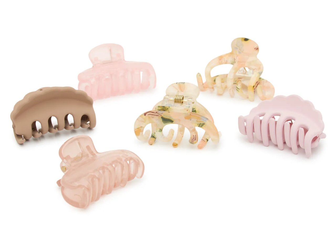 Scalloped Hair Clips - 6 Pack