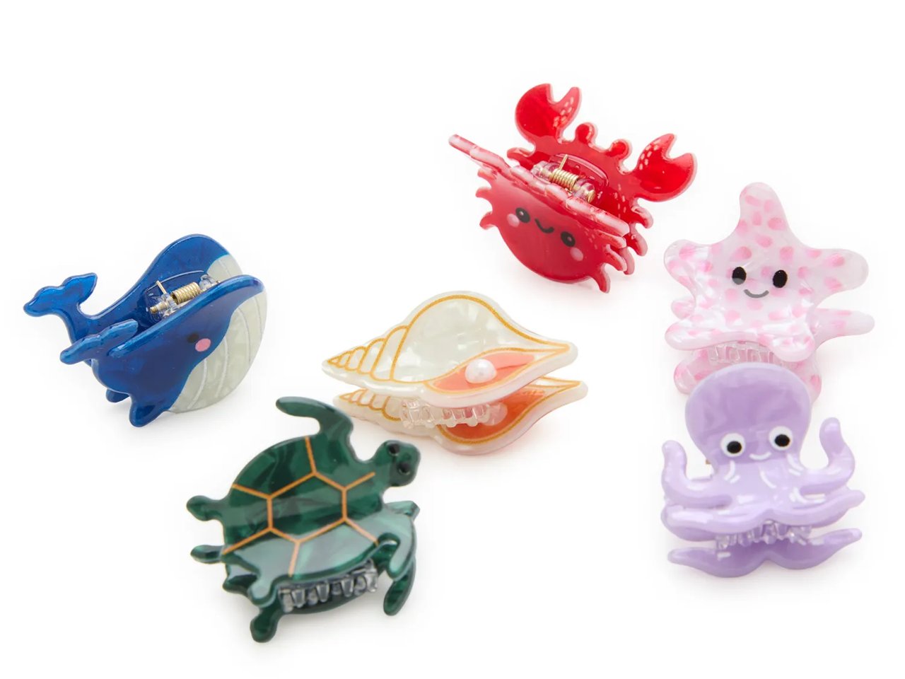 Sea Life Mini Hair Clips - 6 Pack