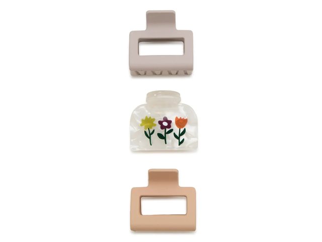 Kelly & Katie Square & Flowers Hair Clips - 3 Pack - Free  display picture 2