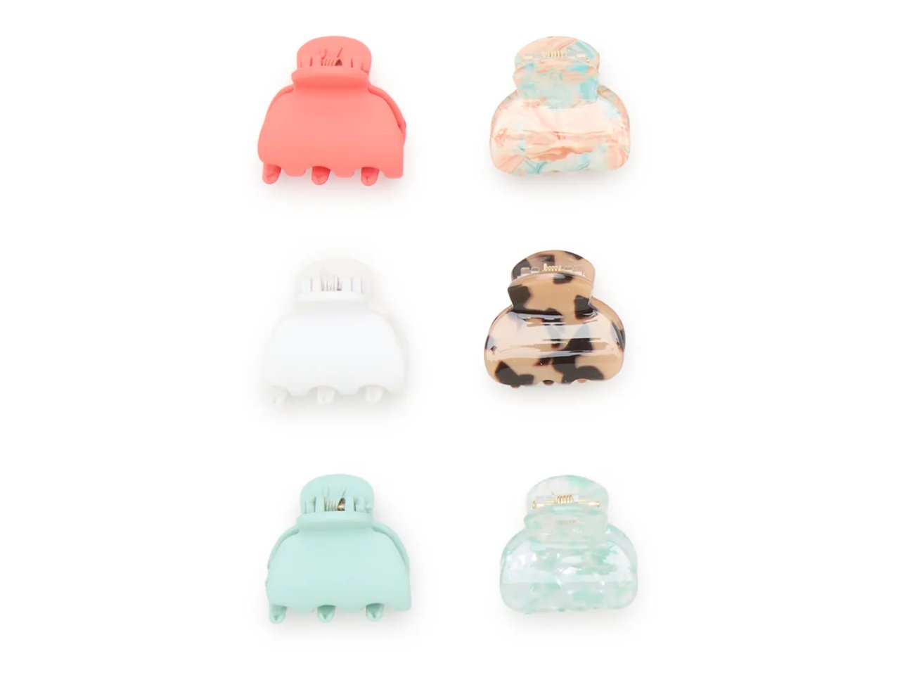 Multicolor Hair Clips - 6 Pack