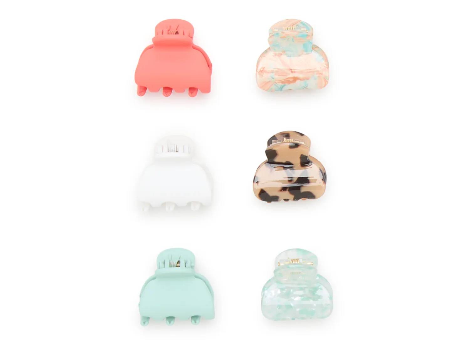 Multicolor Hair Clips - 6 Pack