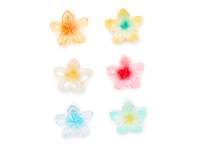 Mini Hibiscus Flower Hair Clips - 6 Pack Multicolor view
