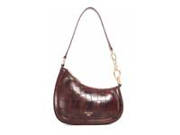 Direction Leather Shoulder Bag Dark Brown Croc Print view