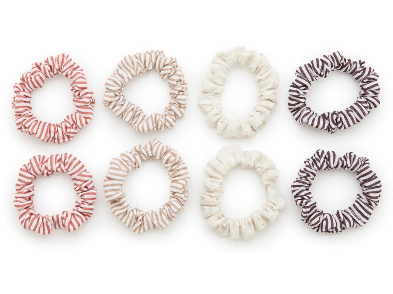 Kelly & Katie Striped Skinny Scrunchie Set 8 Pack | Women's | Multicolor | Size One Size | Hair Accessories