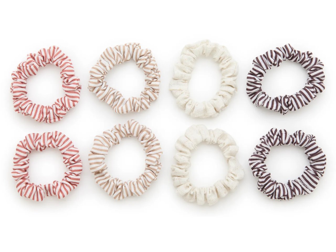 Striped Skinny Scrunchie Set - 8 Pack