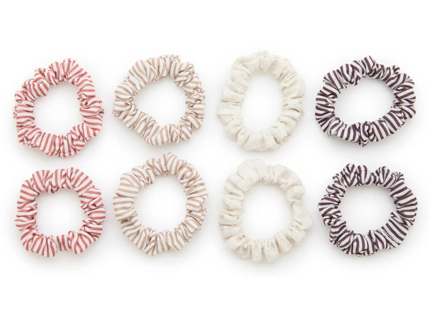 Striped Skinny Scrunchie Set - 8 Pack