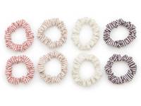 Striped Skinny Scrunchie Set - 8 Pack Multicolor view