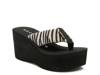 Crush Wedge Sandal Beige/Black Zebra Stripe view