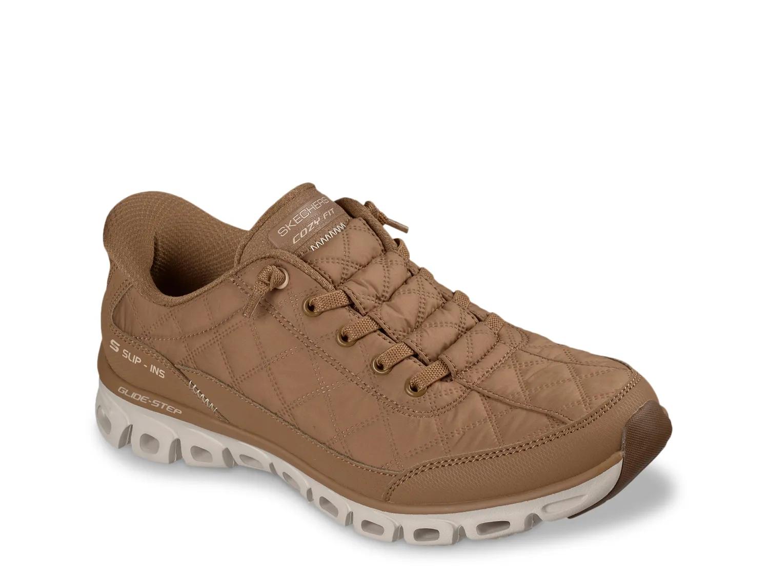 Skechers Hands Free Slipins GlideStep Cozy Fit At Ease Sneaker | Women's | Light Brown | Size 9 | Sneakers