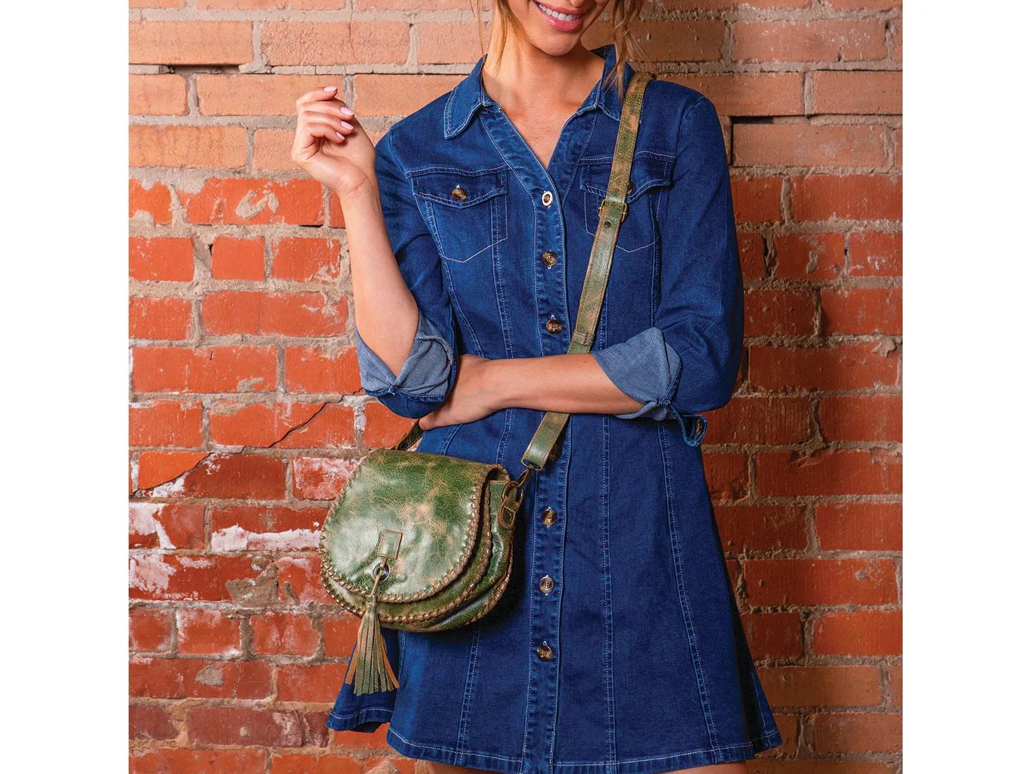 Half Moon Leather Crossbody Bag