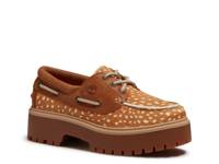 Stone Street Platform Boat Shoe - Women's Brown Calf Hair Leather view