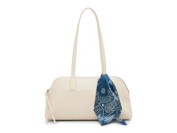 Featuring a white satchel from Lucky Brand.