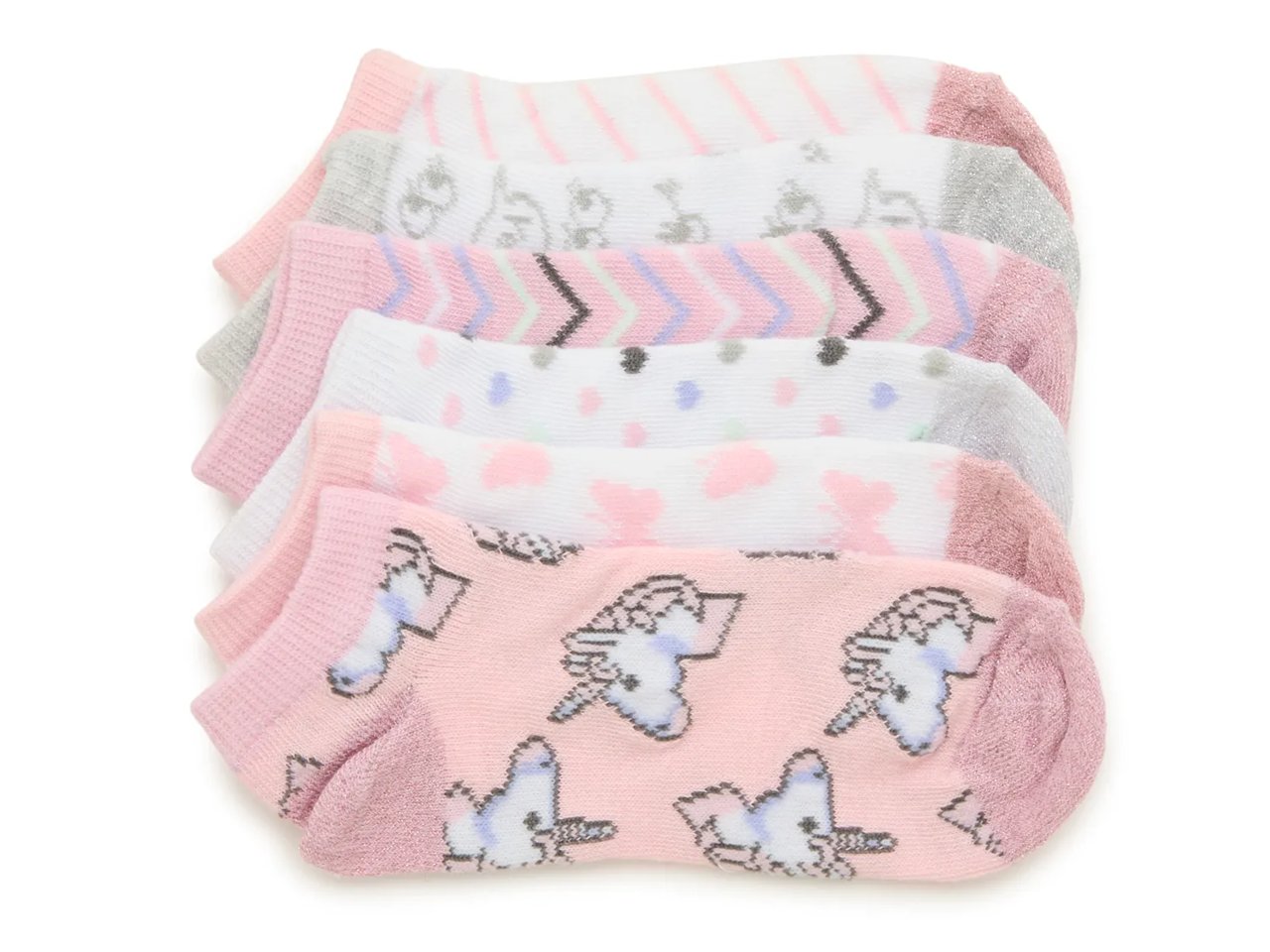 Unicorn Kids' No Show Socks - 6 Pack
