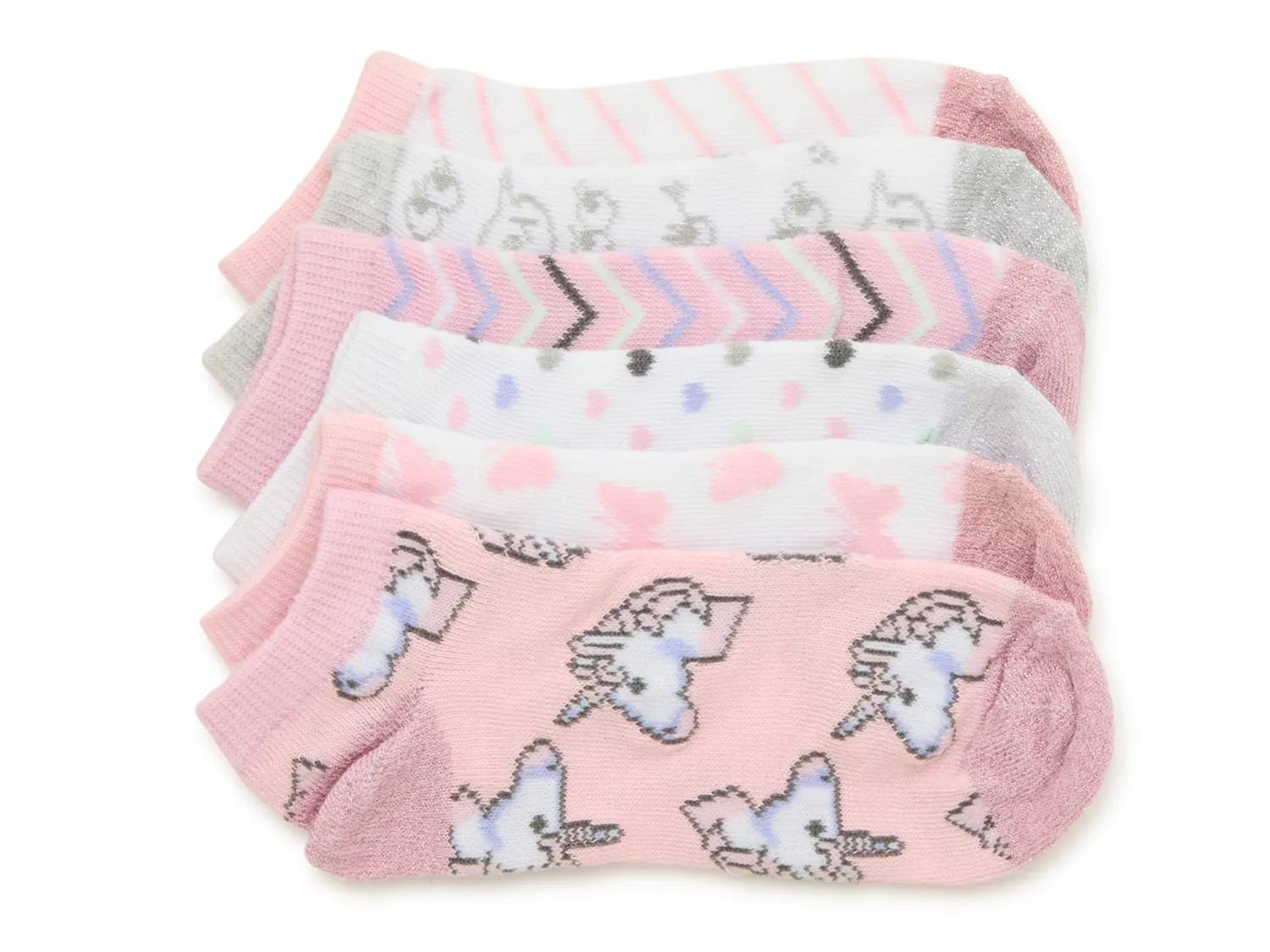 Unicorn Kids' No Show Socks - 6 Pack