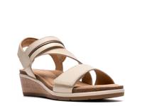 Kacha Wave Wedge Sandal Cream Leather view