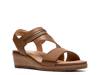 Kacha Wave Wedge Sandal Tan Leather view