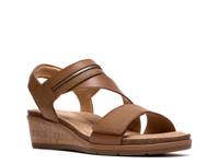 Kacha Wave Wedge Sandal Tan Leather view