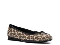Jazmynn Bow Ballet Flat Brown Leopard Print Fabric view