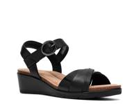 Kacha Twist Wedge Sandal Black Leather view