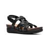 Calenne Gracie Wedge Sandal Black view