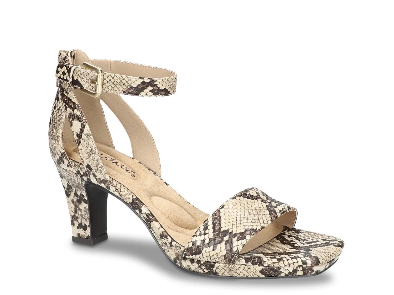 Easy Street Ro Sandal | Women's | Beige/Taupe Snake Print | Size 5.5 | Sandals | Ankle Strap
