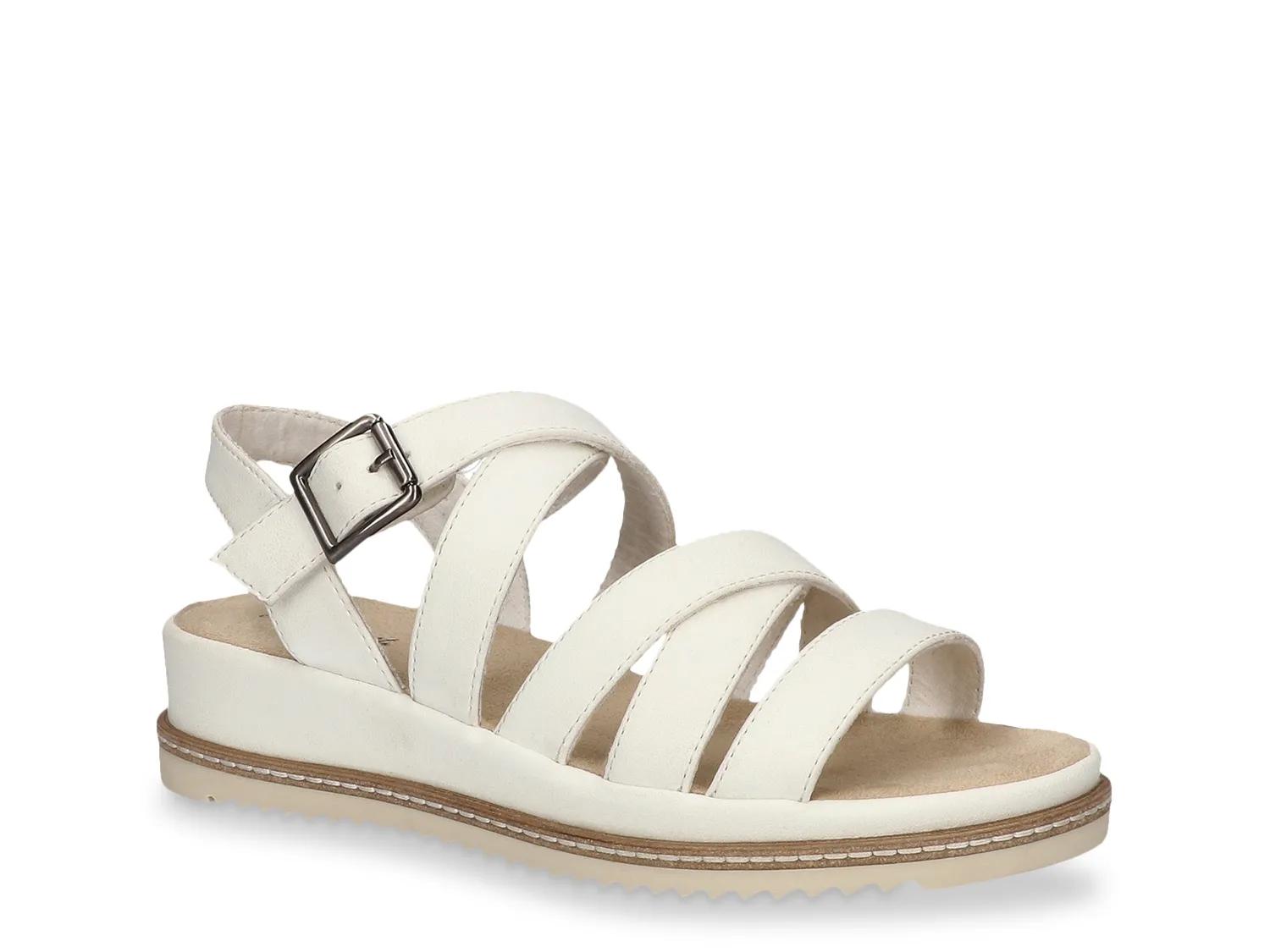 Easy Street Madeline Wedge Sandal | Women's | White | Size 6 | Sandals | Ankle Strap