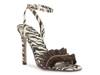 Omiena Sandal Dark Brown/Off White Zebra Print view