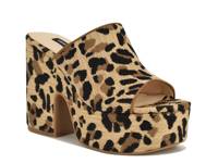 Olley Platform Sandal Brown Leopard Print Raffia view
