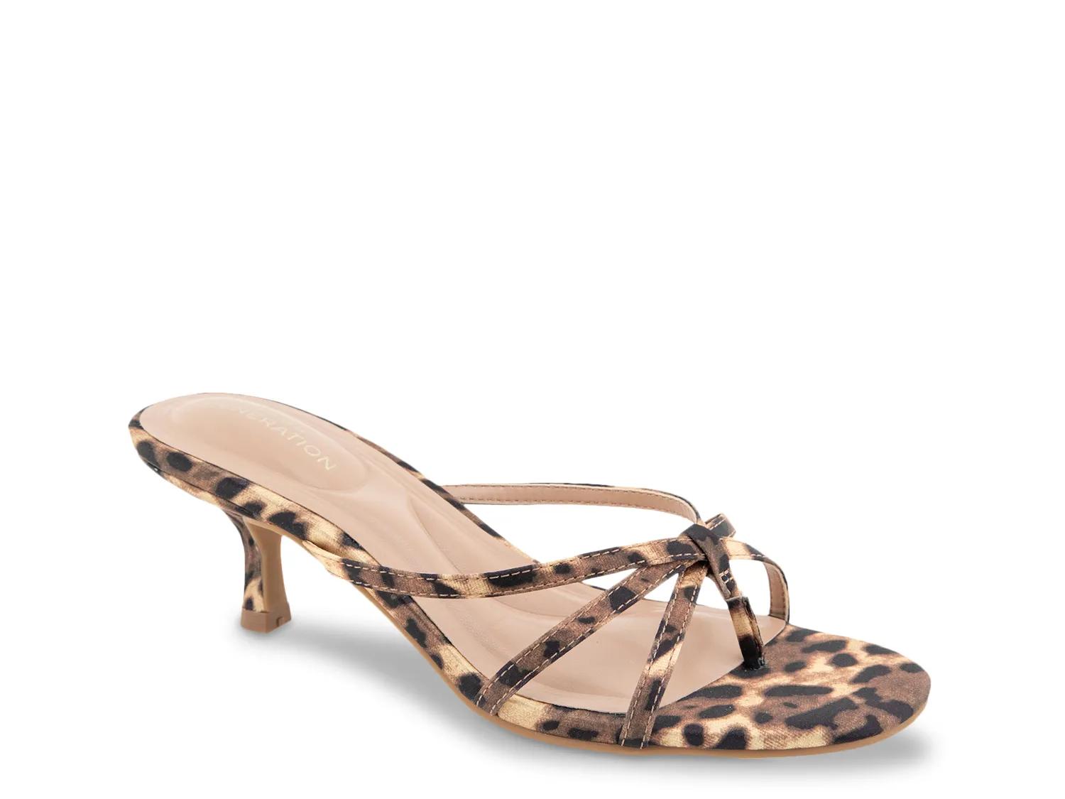 BCBGeneration Atlas Sandal | Women's | Beige Cheetah Print | Size 6 | Sandals | Kitten